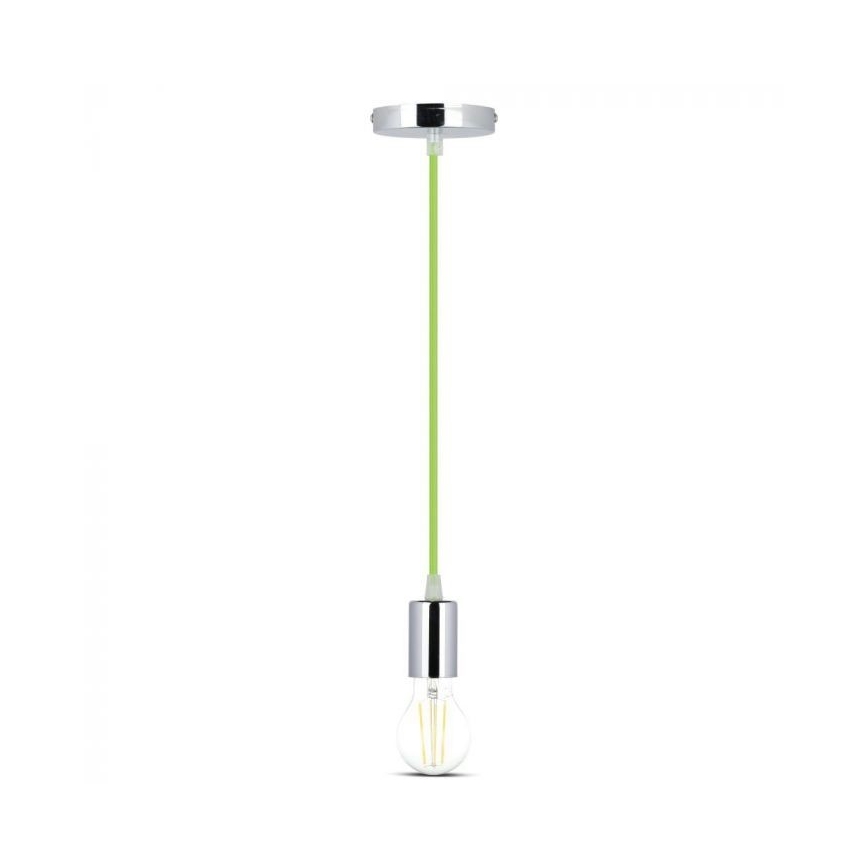 Strömkabel 1xE27/60W/230V grön/skinande krom