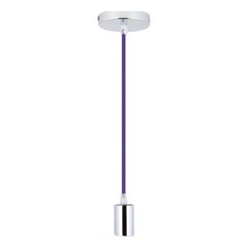 Strömkabel 1xE27/60W/230V lila/skinande krom