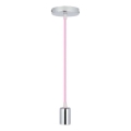 Strömkabel 1xE27/60W/230V ljusrosa/skinande krom