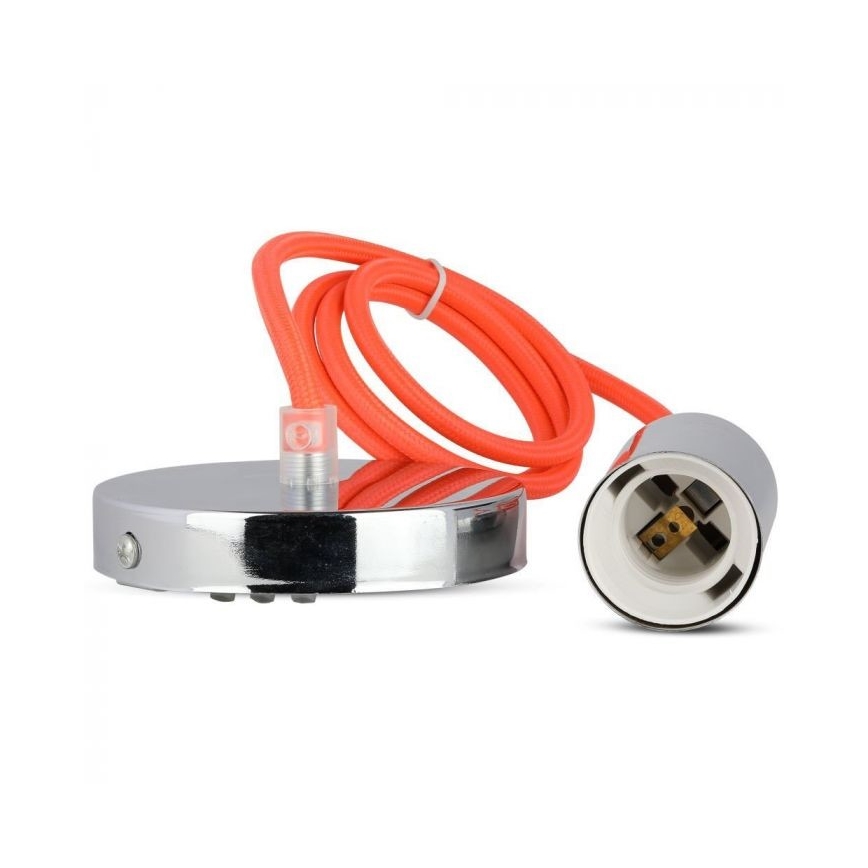 Strömkabel 1xE27/60W/230V orange/skinande krom