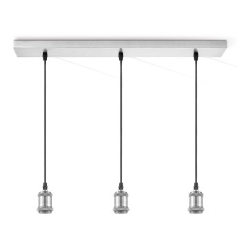 Strömkabel VINTAGE 3xE27/40W/230V matt krom