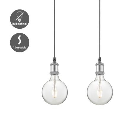 Strömkabel VINTAGE 3xE27/40W/230V matt krom