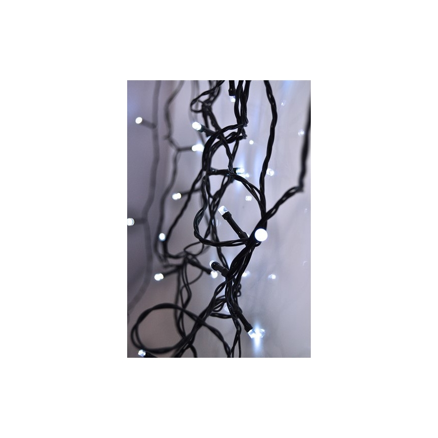 LED utomhus julkedja  50xLED/8 funktioner 8m IP44 kall vit 