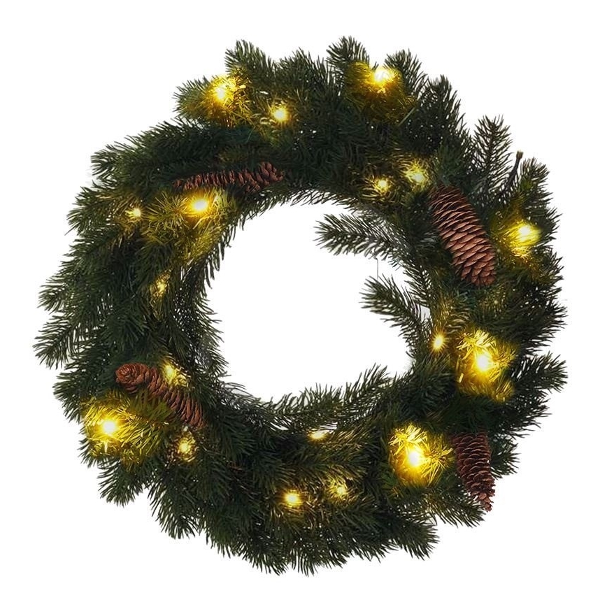 LED Utomhus  Julkrans 15xLED/3xAA IP44