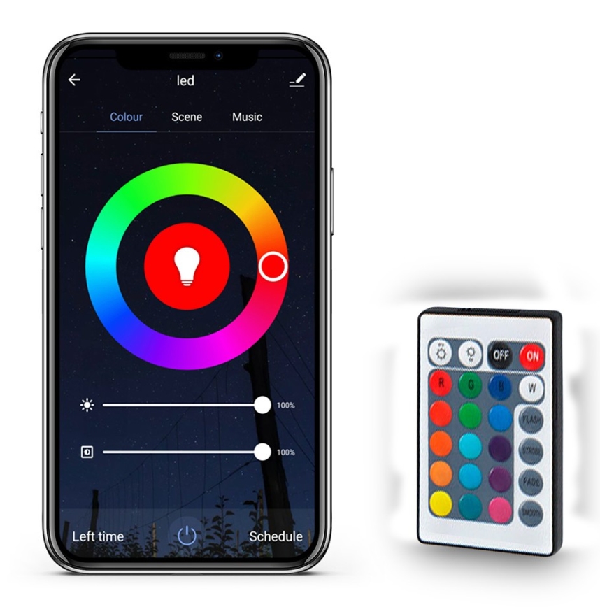 LED RGB ljusreglerad  ljusslinga LED/20W/230V 5m IP65 Tuya + Fjärrkontroll