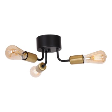 Surface-mounted ljuskrona BRENDA 3xE27/60W/230V svart/guld