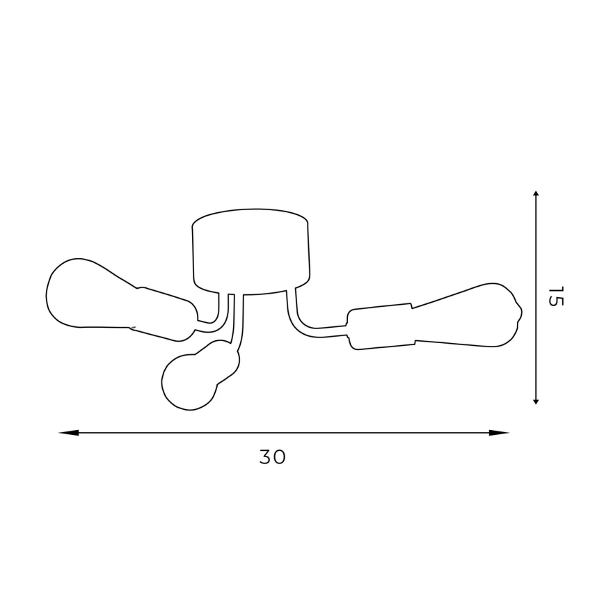 Surface-mounted ljuskrona BRENDA 3xE27/60W/230V svart/guld