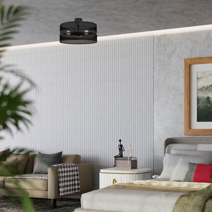 Surface-mounted ljuskrona GLUM 3xE27/60W/230V svart