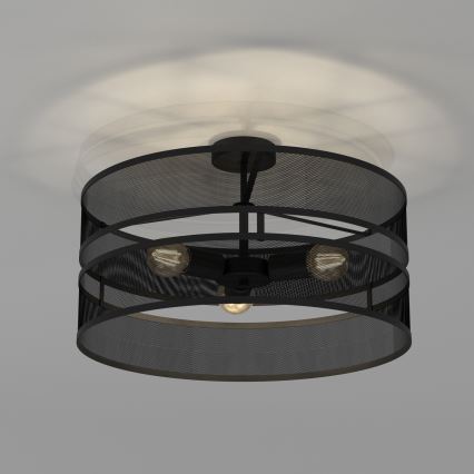 Surface-mounted ljuskrona GLUM 3xE27/60W/230V svart