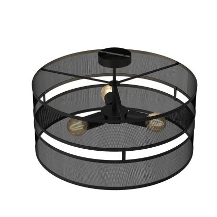 Surface-mounted ljuskrona GLUM 3xE27/60W/230V svart