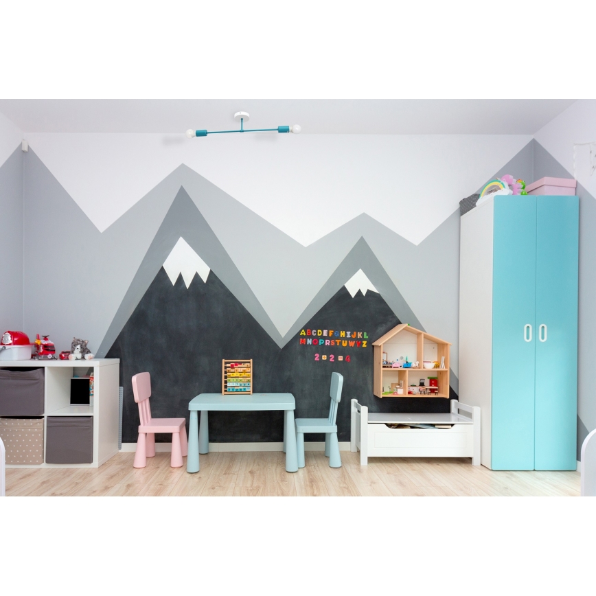 Surface-mounted takkrona  CAMBRIDGE 2xE27/15W/230V blå 