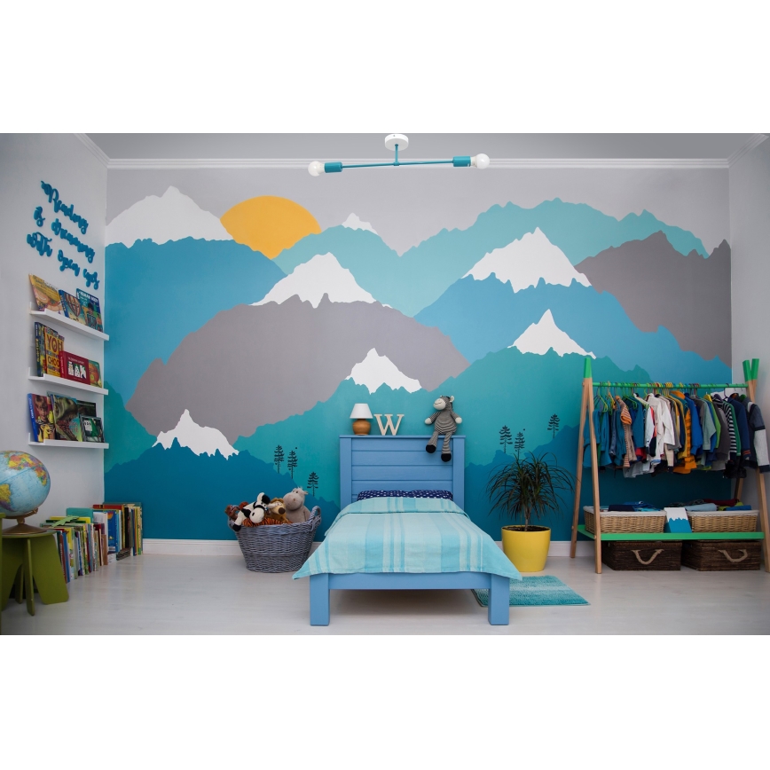 Surface-mounted takkrona  CAMBRIDGE 2xE27/15W/230V blå 