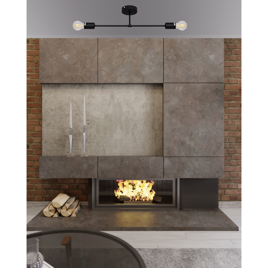 Surface-mounted takkrona  CAMBRIDGE 2xE27/15W/230V svart 