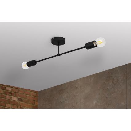 Surface-mounted takkrona  CAMBRIDGE 2xE27/15W/230V svart 