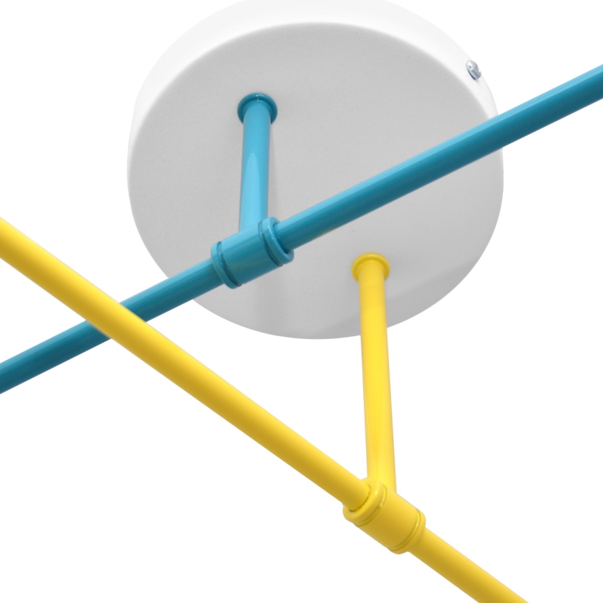 Surface-mounted takkrona  CAMBRIDGE 4xE27/20W/230V blå /gul