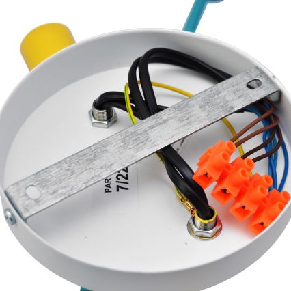 Surface-mounted takkrona  CAMBRIDGE 4xE27/20W/230V blå /gul