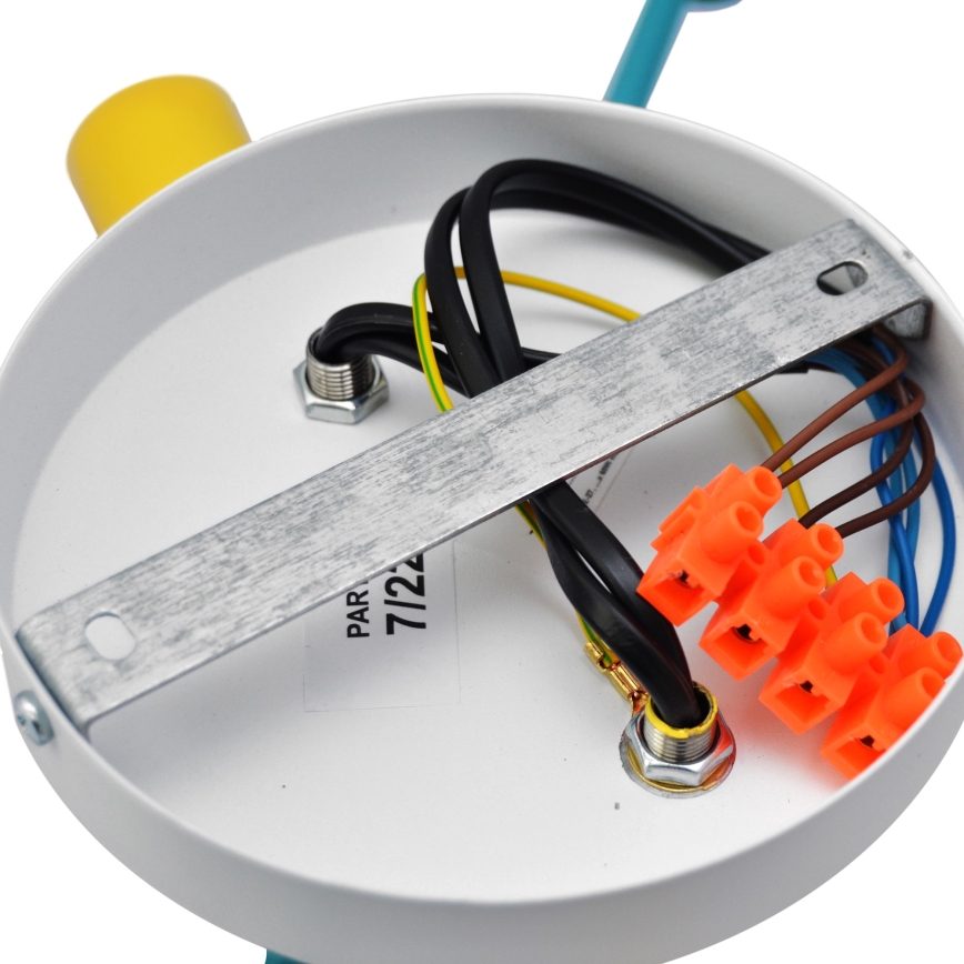 Surface-mounted takkrona  CAMBRIDGE 4xE27/20W/230V blå /gul