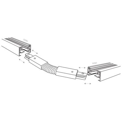 Ändstycke för 1-fas TRACER skensystem, flexibelt, svart