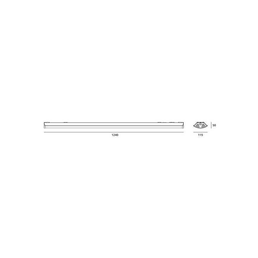 T8-lysrörsarmatur DELFIA, 2x G13, 18 W, 230 V, 124 cm, vit