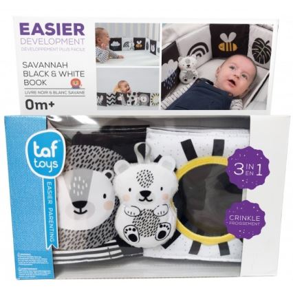 Taf Toys - Barntextilbok 3-i-1 savann