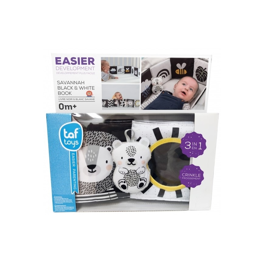 Taf Toys - Barntextilbok 3-i-1 savann
