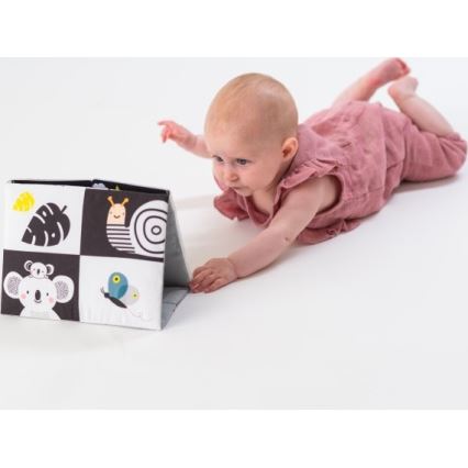 Taf Toys - Tygbarnbok med spegel svart