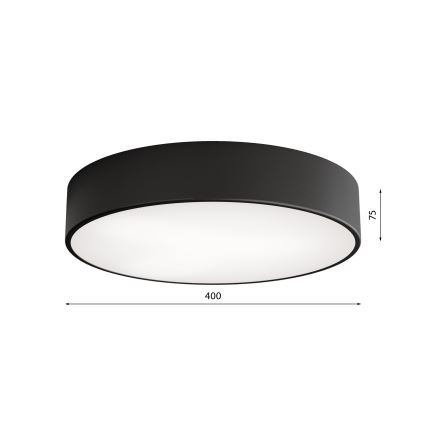 Takarmatur för badrum med sensor CLEO, 3x E27/24W, 230V, Ø 40 cm, svart, IP54