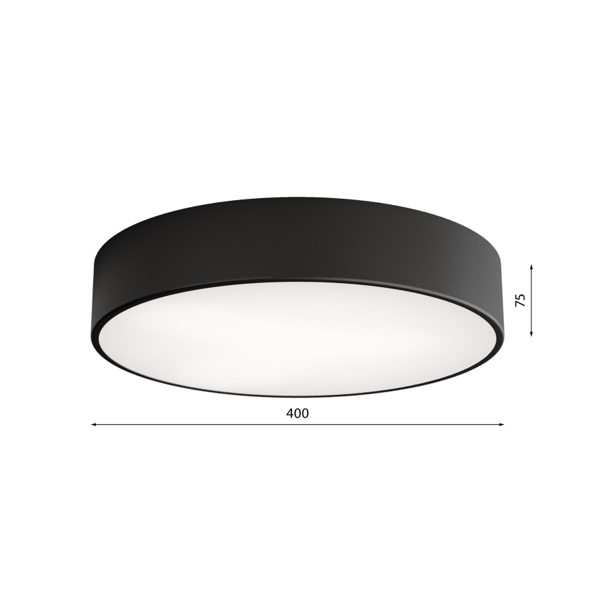 Takarmatur för badrum med sensor CLEO, 3x E27/24W, 230V, Ø 40 cm, svart, IP54