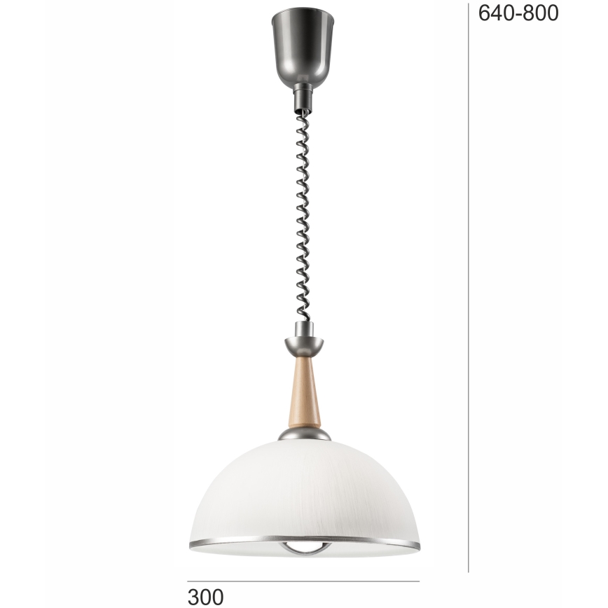 Nedhissbar taklampa CHIARA 1xE27/60W/230V silver/beige/bok