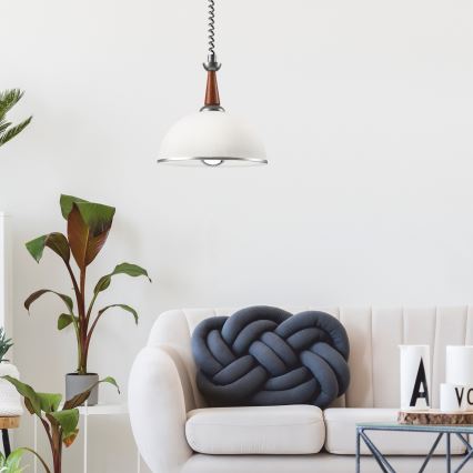 Nedhissningslampa CHIARA 1xE27/60W/230V silver/brun/bok