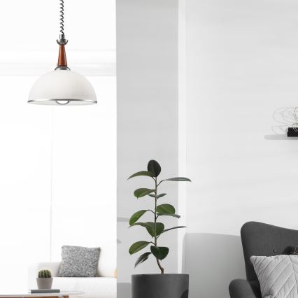 Nedhissningslampa CHIARA 1xE27/60W/230V silver/brun/bok