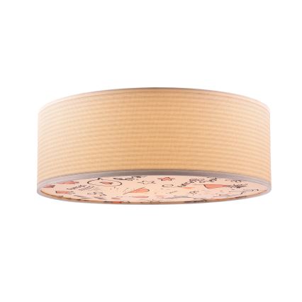 Takbelysning för barn KIDDY 2xE27/40W/230V beige/rosa