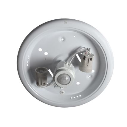 Takbelysning med sensor PLAFON 2xE27/80W/230V