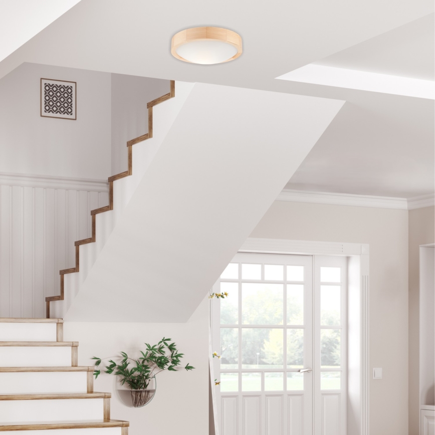 Takbelysning NATURAL SLIM 1xE27/60W/230V ø 27 cm furu