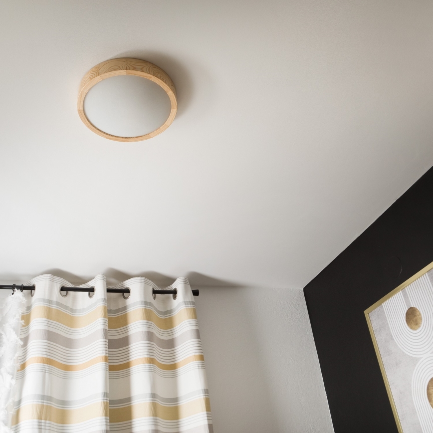 Takbelysning NATURAL SLIM 1xE27/60W/230V ø 27 cm furu