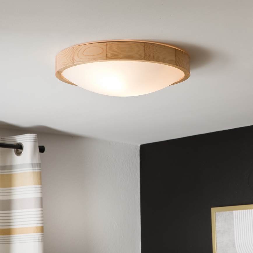 Takbelysning NATURAL SLIM 2xE27/60W/230V ø 37 cm furu