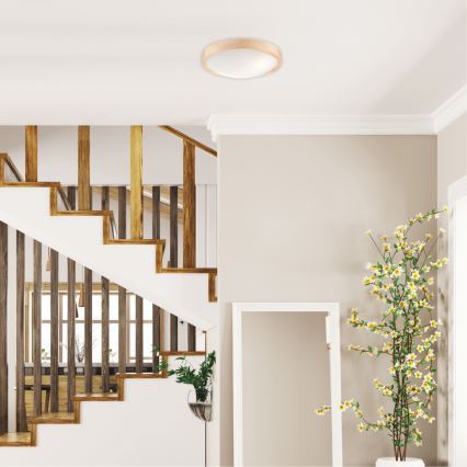 Takbelysning NATURAL SLIM 2xE27/60W/230V ø 37 cm furu