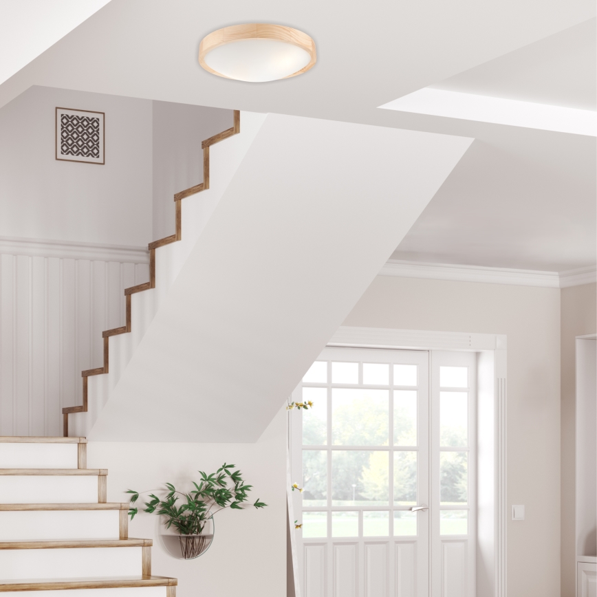 Takbelysning NATURAL SLIM 2xE27/60W/230V ø 37 cm furu