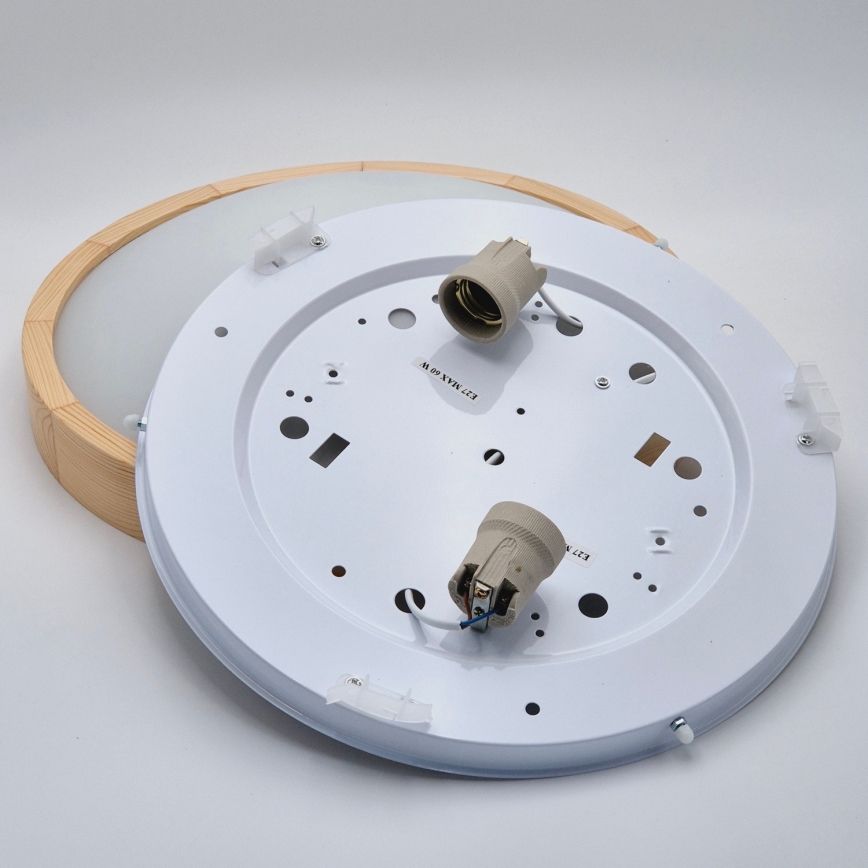 Takbelysning NATURAL SLIM 2xE27/60W/230V ø 37 cm furu