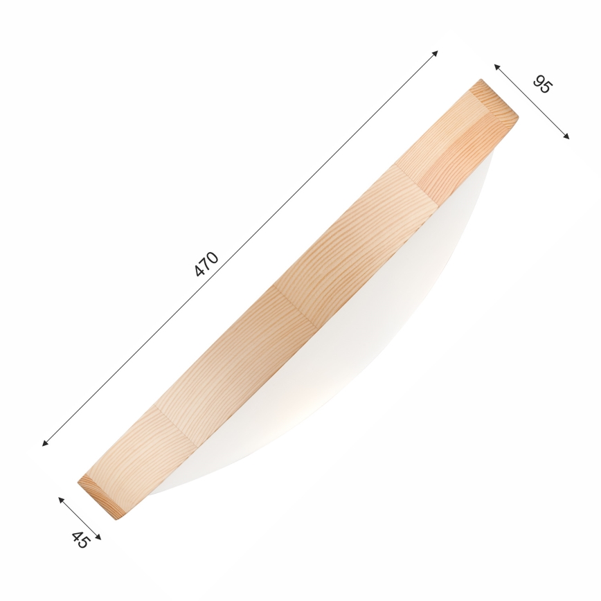 Takbelysning NATURAL SLIM 3xE27/60W/230V ø 47 cm furu