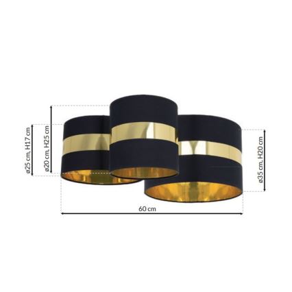 Takbelysning PALMIRA 3xE27/60W/230V