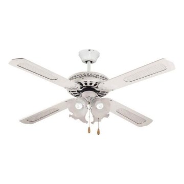 Takfläkt 4xE27/70W/230V Ø 132 cm vit