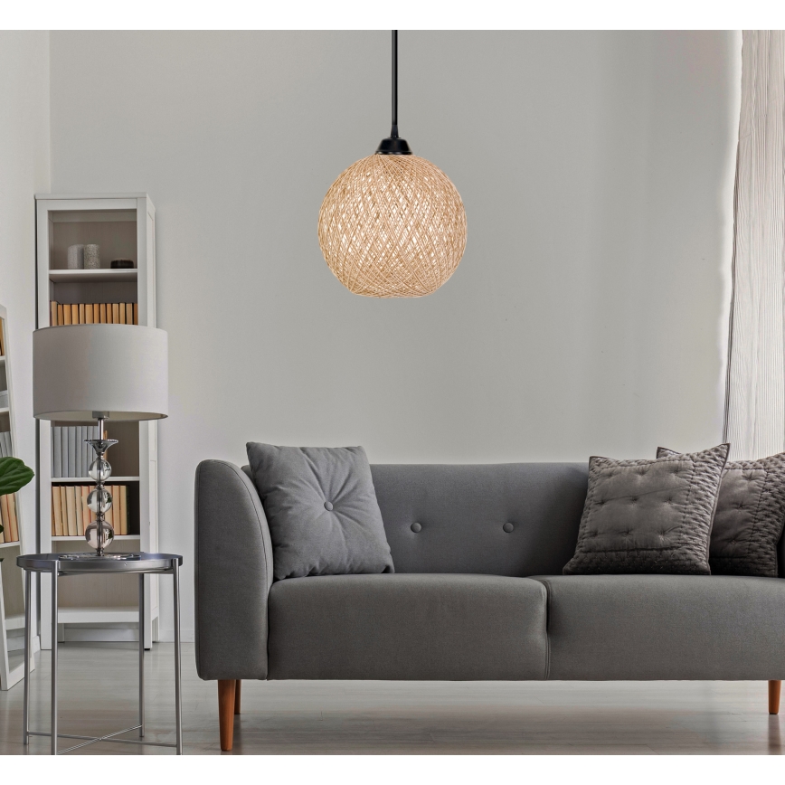 Takkkrona på ett snöre  JUTE 1xE27/60W/230V beige 