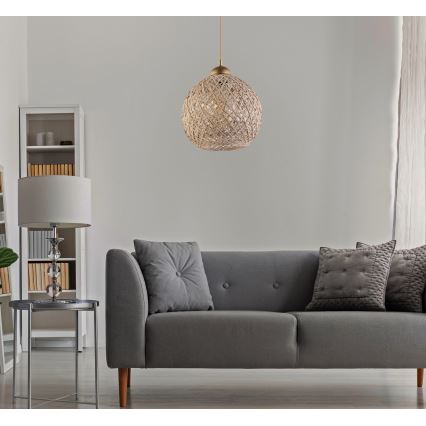 Takkkrona på ett snöre  JUTE 1xE27/60W/230V beige 