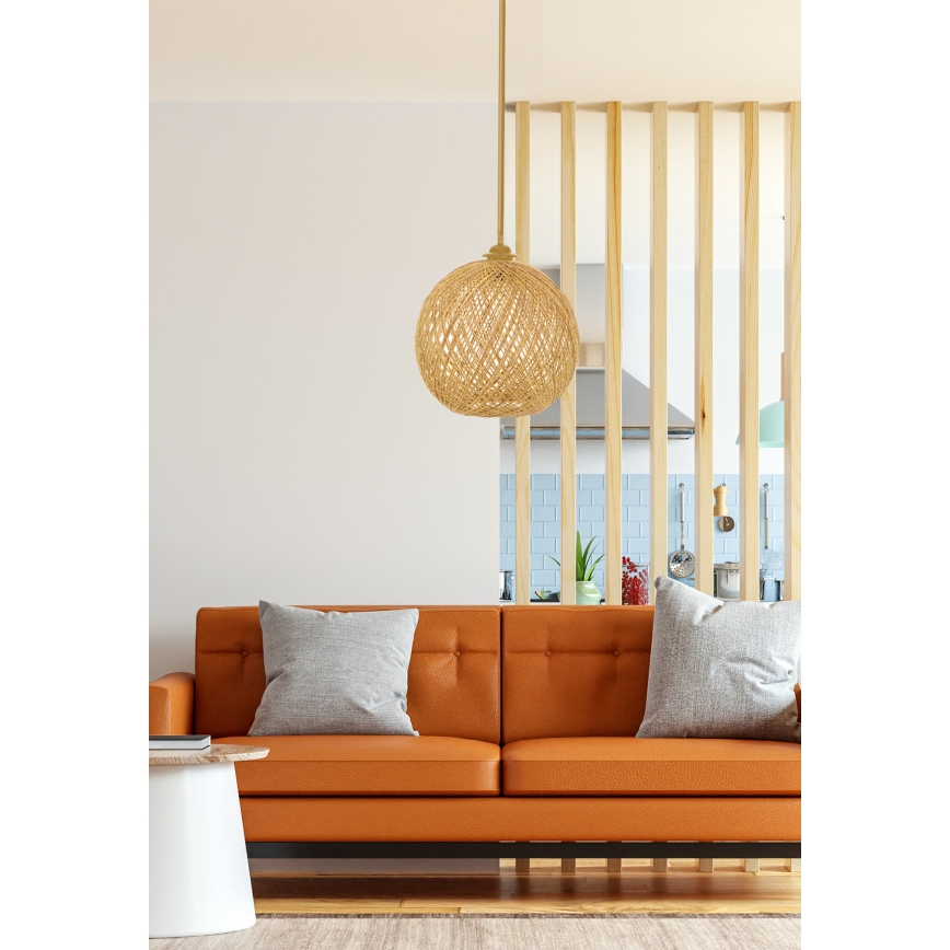 Takkkrona på ett snöre  JUTE 1xE27/60W/230V beige 