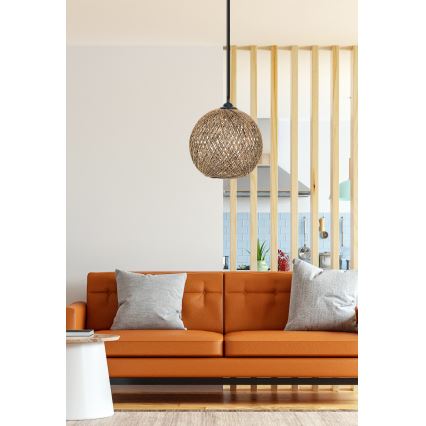 Takkkrona på ett snöre  JUTE 1xE27/60W/230V brun 