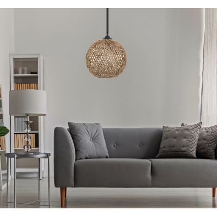 Takkkrona på ett snöre  JUTE 1xE27/60W/230V brun 