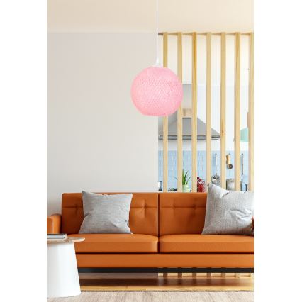 Takkkrona på ett snöre  JUTE 1xE27/60W/230V rosa 