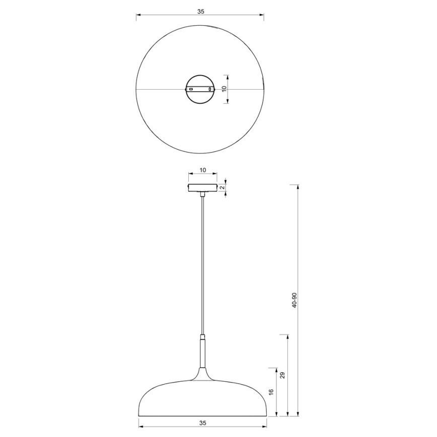 Takkkrona på ett snöre  LINCOLN 1xE27/60W/230V d. 35 cm vit 