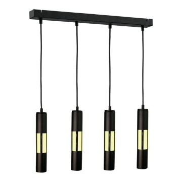 Takkkrona på ett snöre  MAGNUMA 4xGU10/50W/230V svart /gold